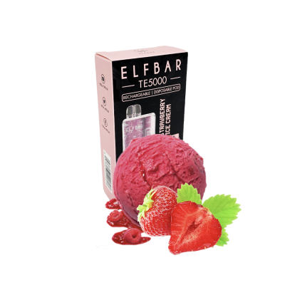 Elf Bar TE5000 Strawberry Ice Cream (Полуниця Морозиво) Одноразовий POD