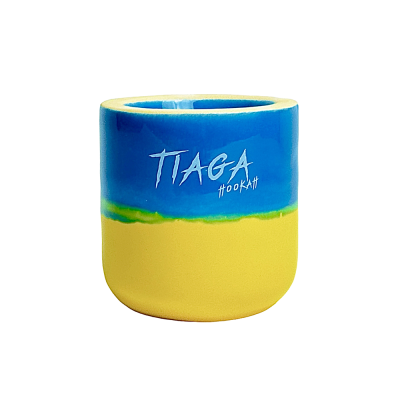 Глиняна чаша Tiaga Hookah Blue Yellow (Жовтий Синій)
