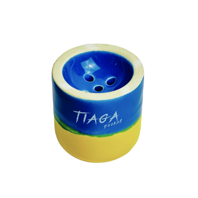 Глиняна чаша Tiaga Hookah Blue Yellow (Жовтий Синій)