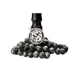 Персональний мундштук Personalka Stone з намистами з натурального каменю (чорний, сірий)