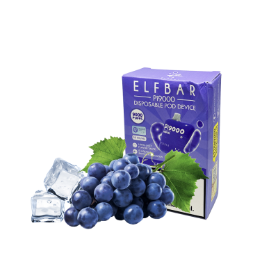 Elf Bar Pi9000 Grape ice (Виноград Лід) Одноразовий POD 20277 Elf Bar Pi9000 Grape ice (Виноград Лід) Одноразовий POD