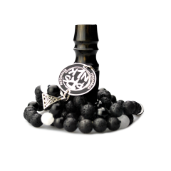 Персональный мундштук Personalka Stone с бусами из натурального камня (Чёрный, Золото)