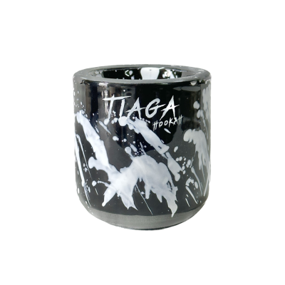 Глиняна чаша Tiaga Hookah Black hurricane (Чорний, Білий)