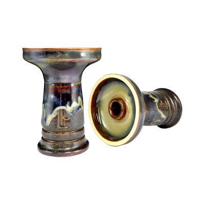 Глиняна чаша Lavart Aurora Niagara (синій з жовто-жовтим)