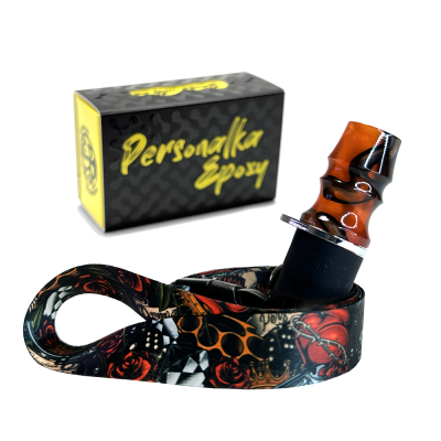 Персональный мундштук Personalka Epoxy Sakura (Чёрный Оранжевый)