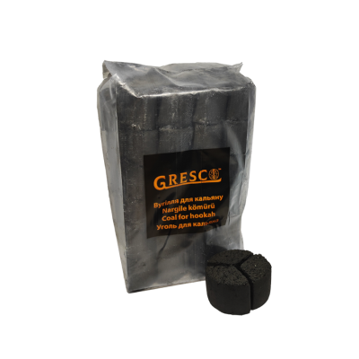 Ореховый уголь для кальяна Gresco Kaloud (1 кг, 72 шт, сегмент, без коробки)