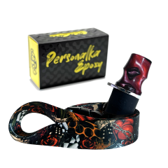 Персональный мундштук Personalka Epoxy Onyx (Красный с чёрным)