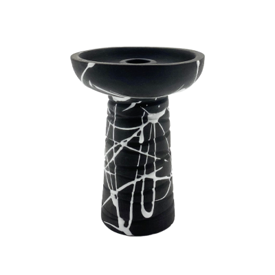 Глиняная чаша Gusto Bowls Classic Phunnel Black Glaze White (белая поливка)