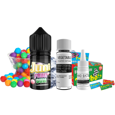 Набір для самозамішування Juni Silver Ice Fruit Gum (Фруктова Жуйка Лід, 50 мг, 30 мл)