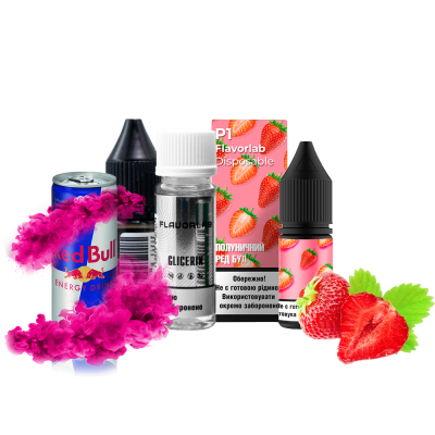 Набор для самозамеса Flavorlab Р1 Клубничный ред бул (50 мг, 10 мл)