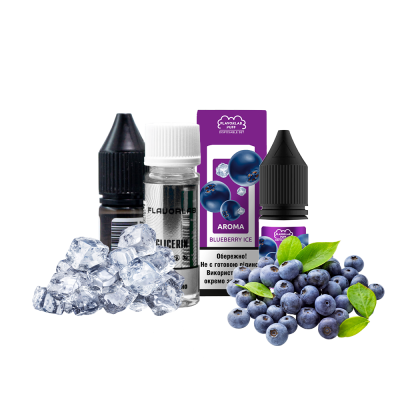 Набор для самозамеса Flavorlab Puff Blueberry ice (Черника Лёд, 50 мг, 10 мл)