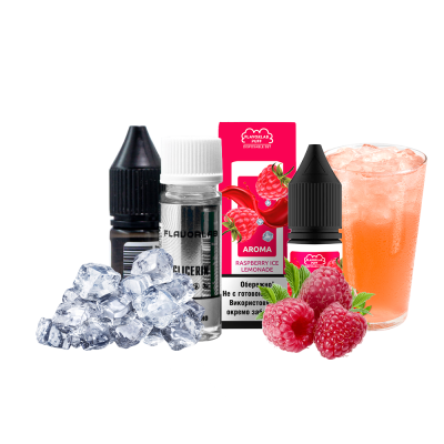 Набор для самозамеса Flavorlab Puff Raspberry ice lemonade (Малиновый лимонад Лёд, 50 мг, 10 мл)