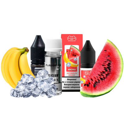 Набор для самозамеса Flavorlab Puff Watermelon banana (Арбуз банан, 50 мг, 10 мл)
