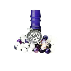 Персональний мундштук Personalka Stone з намистами з натурального каменю (Білий, Фіолетовий)