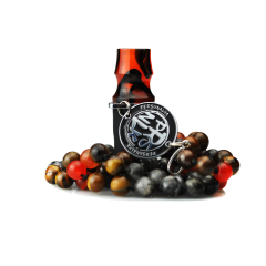 Персональний мундштук Personalka Stone з намистами з натурального каменю (Сірий, Помаранчевий)