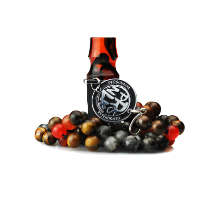 Персональний мундштук Personalka Stone з намистами з натурального каменю (Сірий, Помаранчевий)