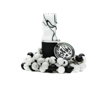 Персональний мундштук Personalka Stone з намистами з натурального каменю (Чорний, Білий)