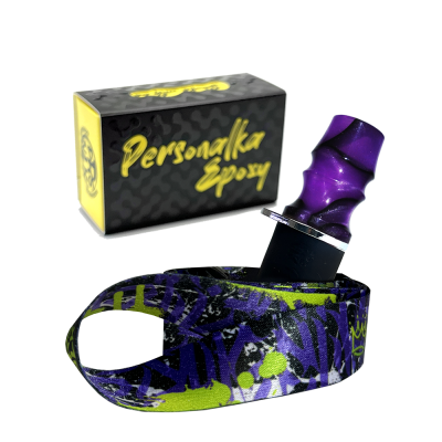 Персональний мундштук Personalka Epoxy Sakura (Фіолетовий з чорним)