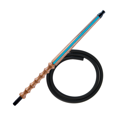 Мундштук для кальяну з дерева Karma Hookah Line Blue Sky + шланг Soft Touch (Блакитний)