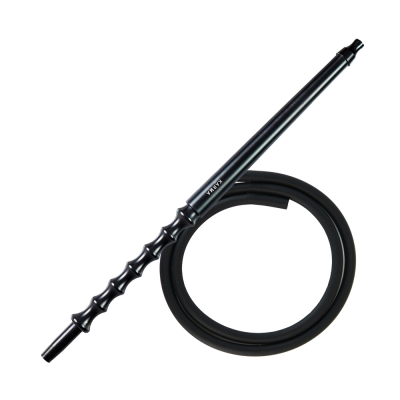 Мундштук для кальяну з дерева Karma Hookah Black Gloss + шланг Soft Touch (Чорний глянсовий)