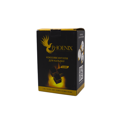 Кокосовый уголь для кальяна Phoenix (1 кг, 72 шт, р25)