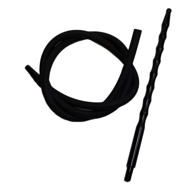 Мундштук для алюмінієвого кальяну Garden Black з Силіконовим Шлангом (чорний)