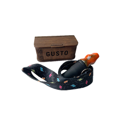 Персональный мундштук из керамики Gusto с ленточкой молнии (Зелёно-оранжевый)