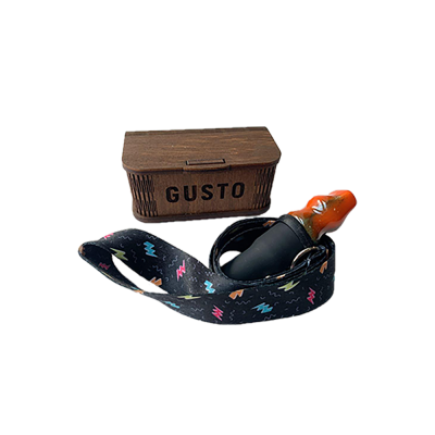 Персональный мундштук из керамики Gusto с ленточкой молнии (Зелёно-оранжевый) M-GUSTO-10G Персональный мундштук из керамики Gusto с ленточкой молнии (Зелёно-оранжевый)