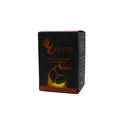 Кокосовый уголь для кальяна Phoenix Kaloud (1 кг, 72 шт, сегмент)