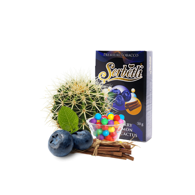 Тютюн Serbetli Blueberry Cinnamon Bubble Cactus (Чорниця Кориця Жуйка Кактус, 50 ​​г)