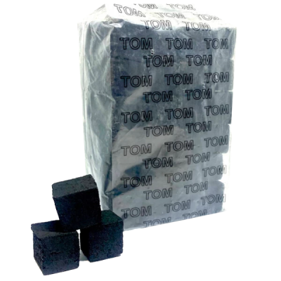 Кокосовый уголь для кальяна Tom Cococha Gold (1 кг, 96 шт, маленький кубик, 22куб)