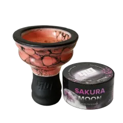 Глиняная чаша 420 (розовая) + табак Sakura Moon (25 г)