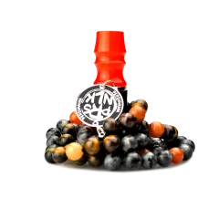 Персональный мундштук Personalka Stone с бусами из натурального камня (Оранжевый)