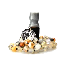 Персональный мундштук Personalka Stone с бусами из натурального камня (Серый, Коричневый)