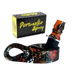 Персональный мундштук Personalka Epoxy Sakura (Чёрный Оранжевый)