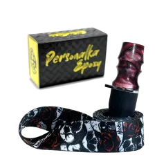 Персональный мундштук Personalka Epoxy Sakura (Красный, Чёрный)