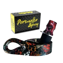 Персональный мундштук Personalka Epoxy Onyx (Красный с чёрным)