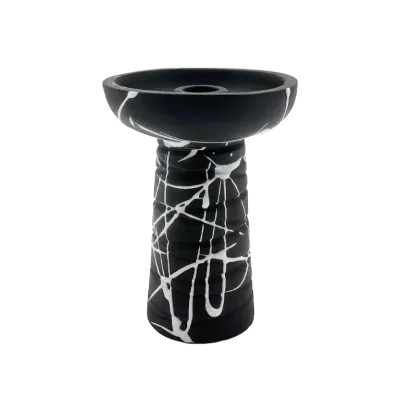 Глиняная чаша Gusto Bowls Classic Phunnel Black Glaze White (белая поливка)