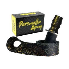 Персональный мундштук Personalka Epoxy Sakura (Чёрный с золотом)