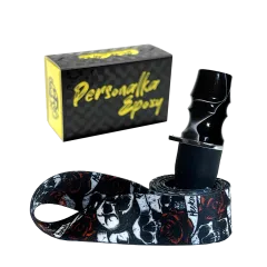 Персональный мундштук Personalka Epoxy Sakura (Чёрный с белым)