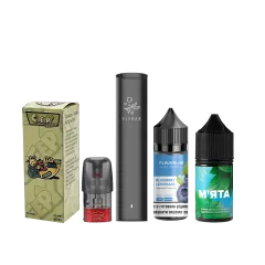 Комплект Elf Bar Mate 500 Black та стартовий набір рідин