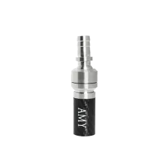 Коннектор для силиконового шланга кальяна Amy Deluxe Carbon (Универсальный адаптер, Резьба, С вращающимся шарниром)