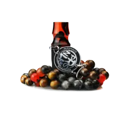 Персональный мундштук Personalka Stone с бусами из натурального камня (Серый, Оранжевый)