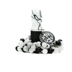 Персональный мундштук Personalka Stone с бусами из натурального камня (Чёрный, Белый)