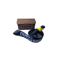 Персональный мундштук из керамики Gusto с ленточкой Gusto Life (Жёлто-синий)