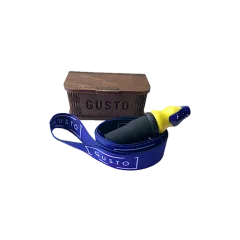 Персональный мундштук из керамики Gusto с ленточкой Gusto в рамке (Жёлто-синий)