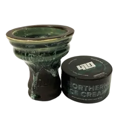 Глиняная чаша 420 (зелёная) + табак Northern Ice Cream (25 г)